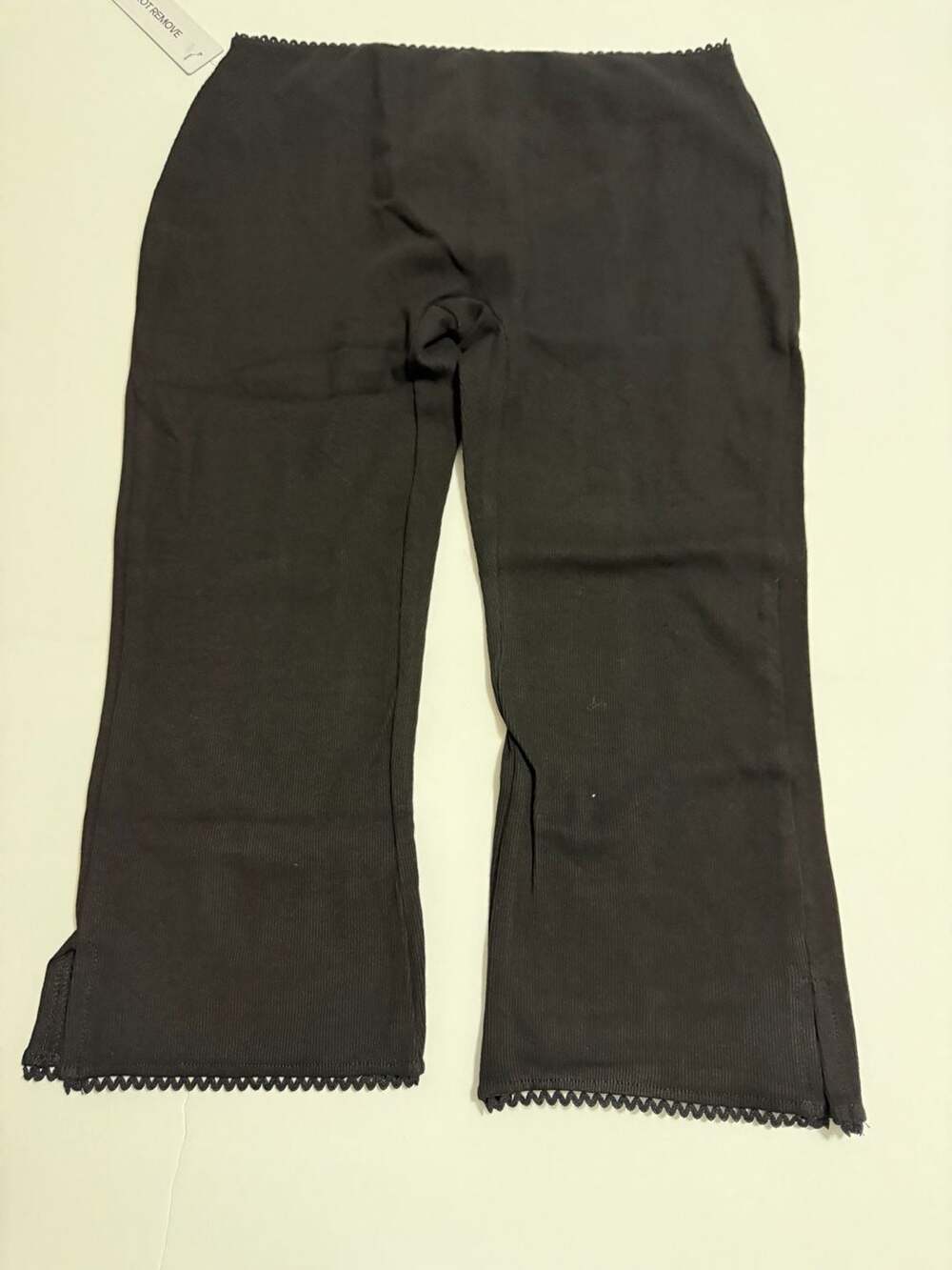Princess Polly Petite Baseline Rib Capri Pants Black Petite Size US 6